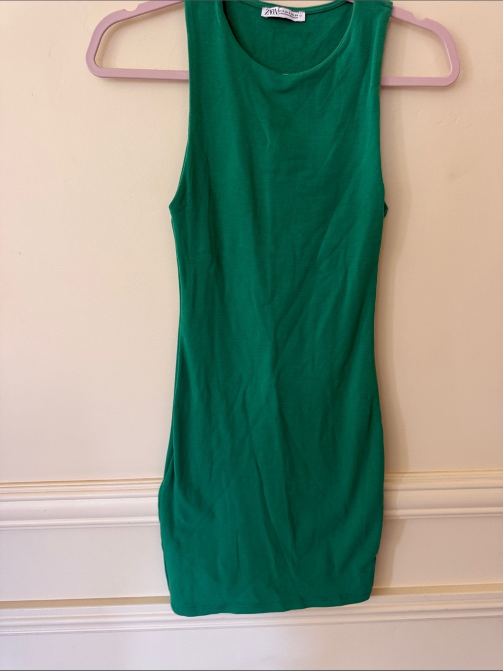 ZARA Green Body Con Dress Size Small Vacation St. Patty’s Day Collegiate